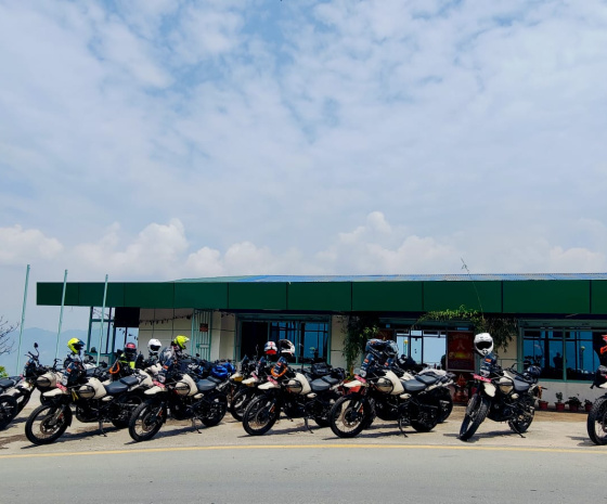 Ending motorbike tour at Kathmandu 