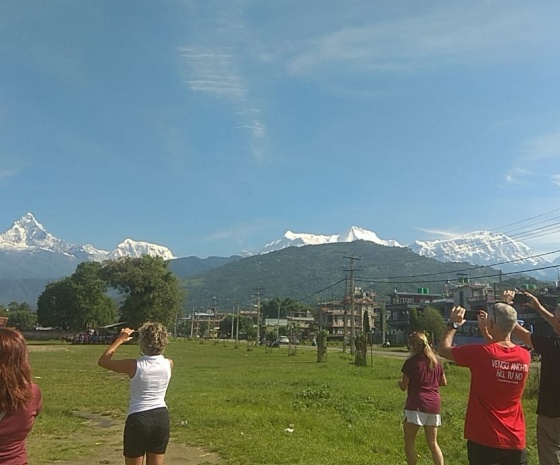 Fly Kathmandu - Pokhara (900m): 25 minutes / Drive to Nayapool (1100m) / Trek to Birethanti (1025m), Trek duration: 3-4 hours (B, L, D)