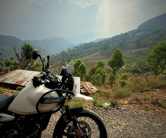 Riding through villages 