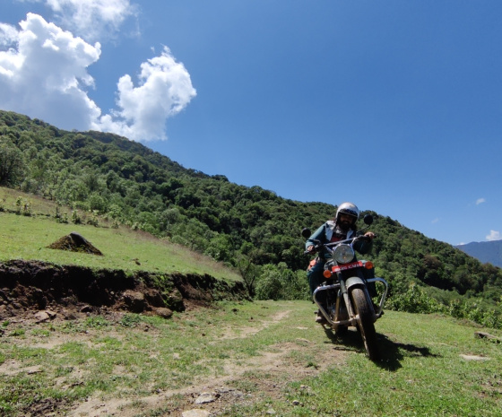 Riding through landscape of Dhorpatan hunting reserve 