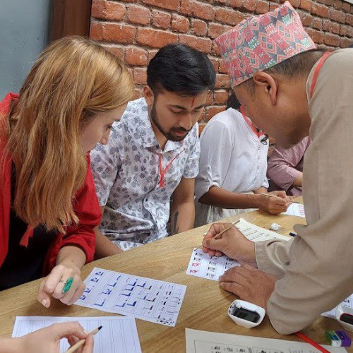 Ranjana lipi calligraphy